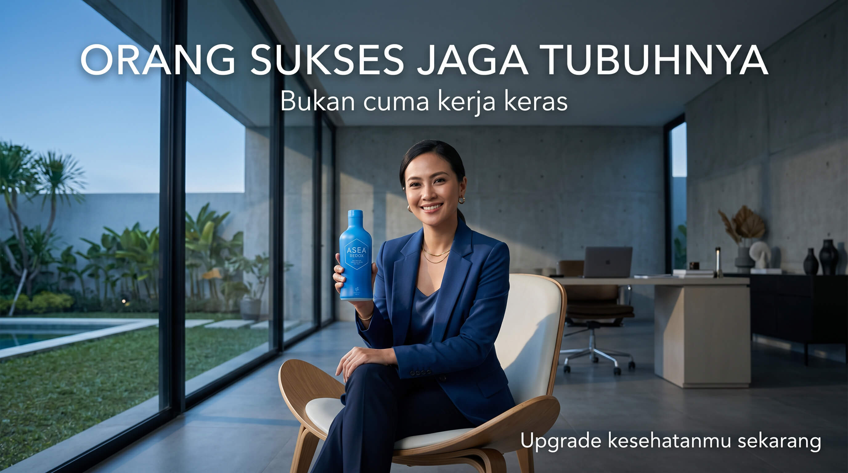 Wanita sukses menjaga kesehatan dengan ASEA Redox