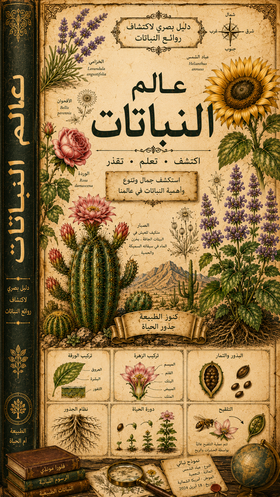 ملصق تعليمي عربي عن النباتات