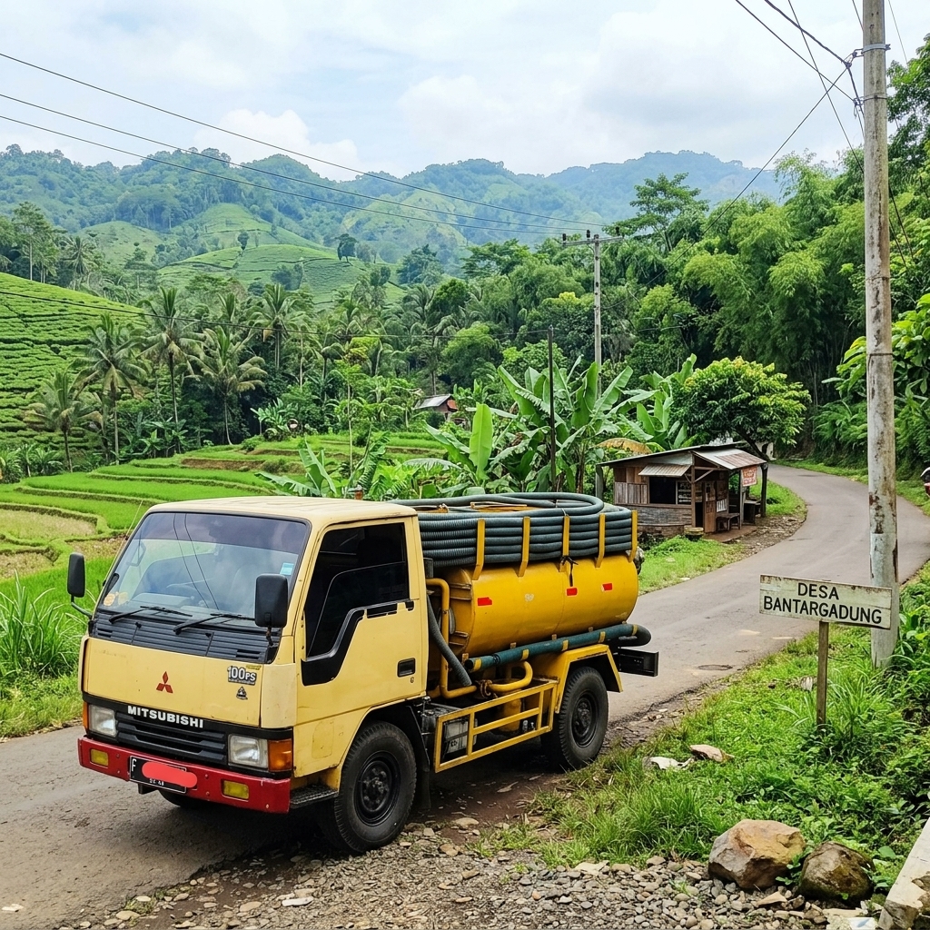 Truk Sedot WC di Desa Bantargadung