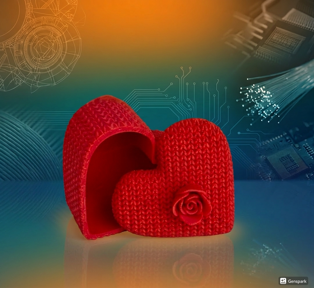 Coração Rose - Decoração 3D