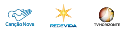 Banners de parceiros: Canção Nova, REDE VIDA, TV HORIZONTE