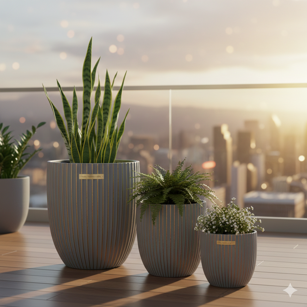 Grey Vertical Stripe Set