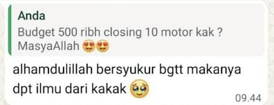 Testimoni — Budget 500rb closing 10 motor
