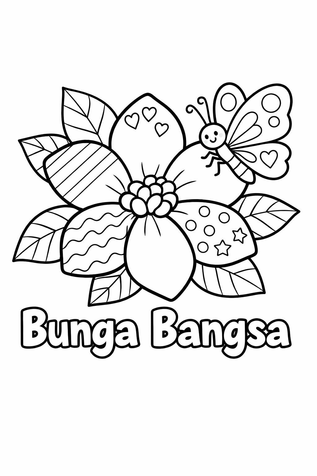 Bunga Bangsa - Gambar Mewarnai