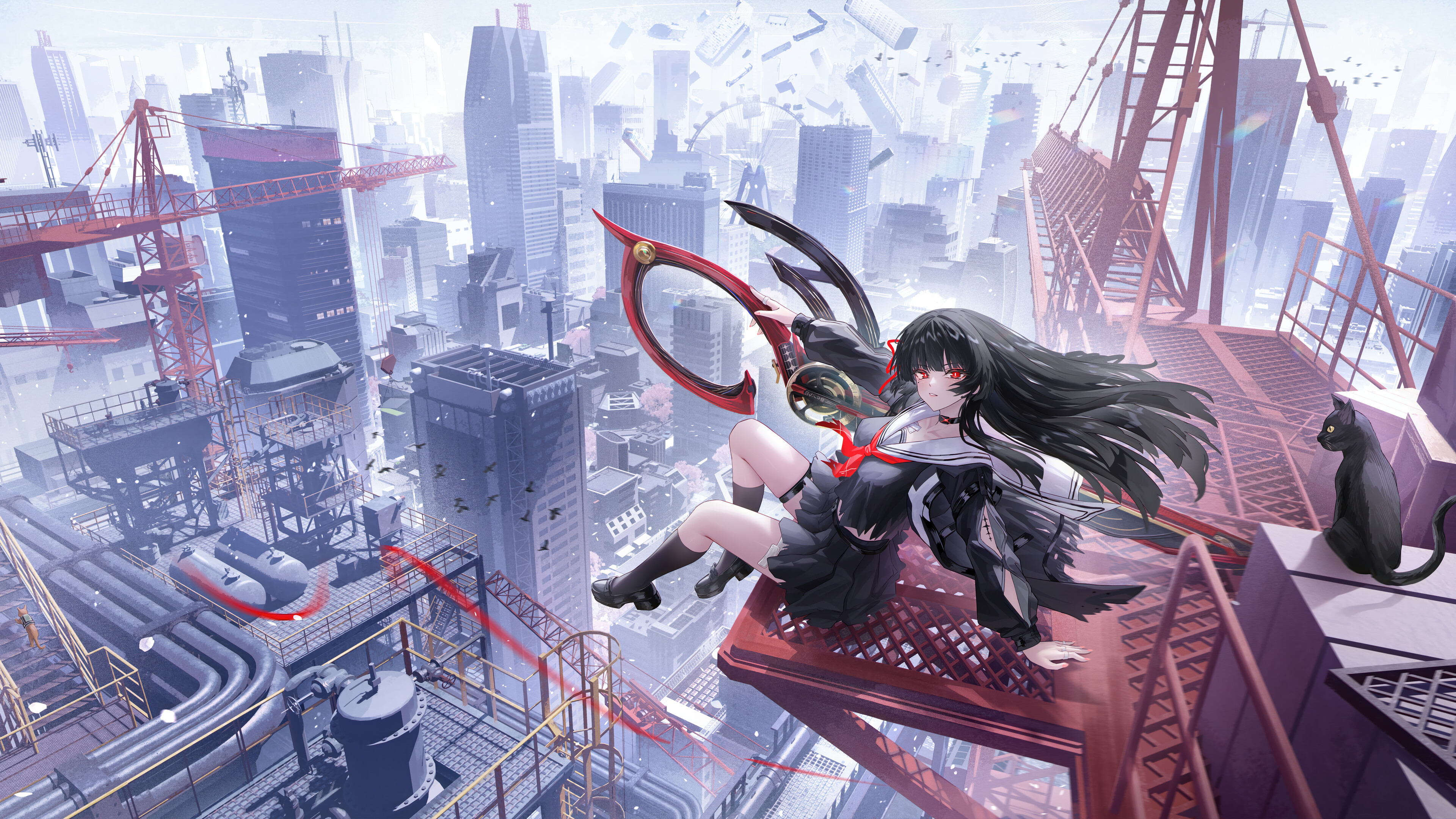 Wuthering Waves Red Eyes Black Cat High Platform City