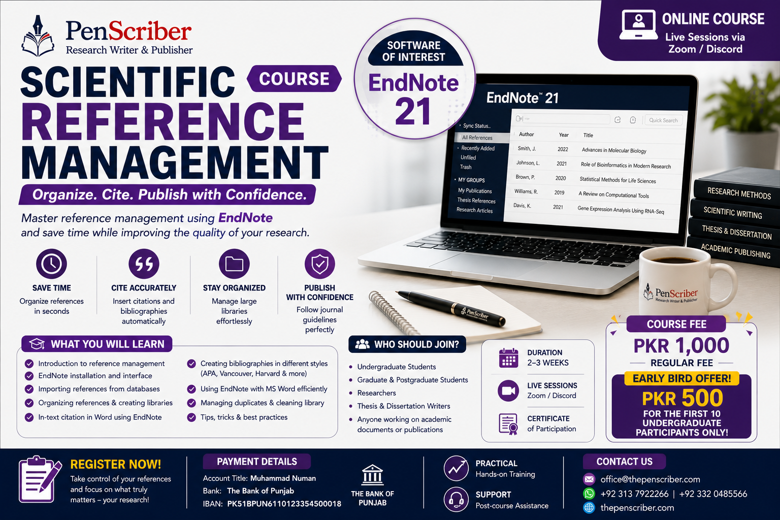 EndNote Reference Management Course Poster