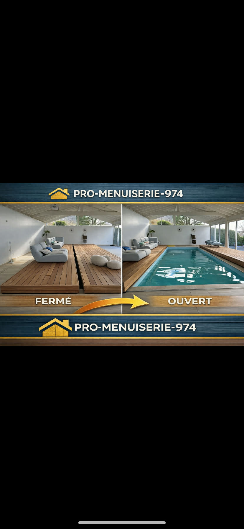 Terrasse mobile - Vue fermée et ouverte