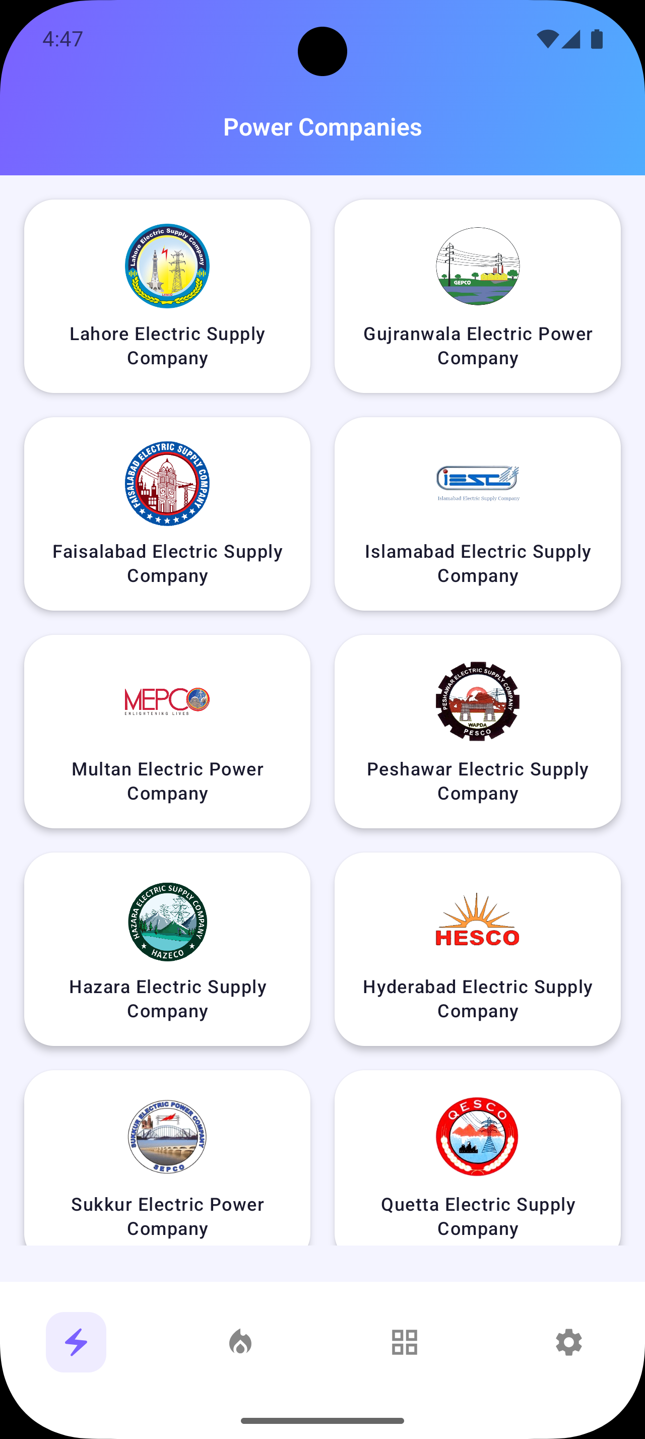 Power Companies List