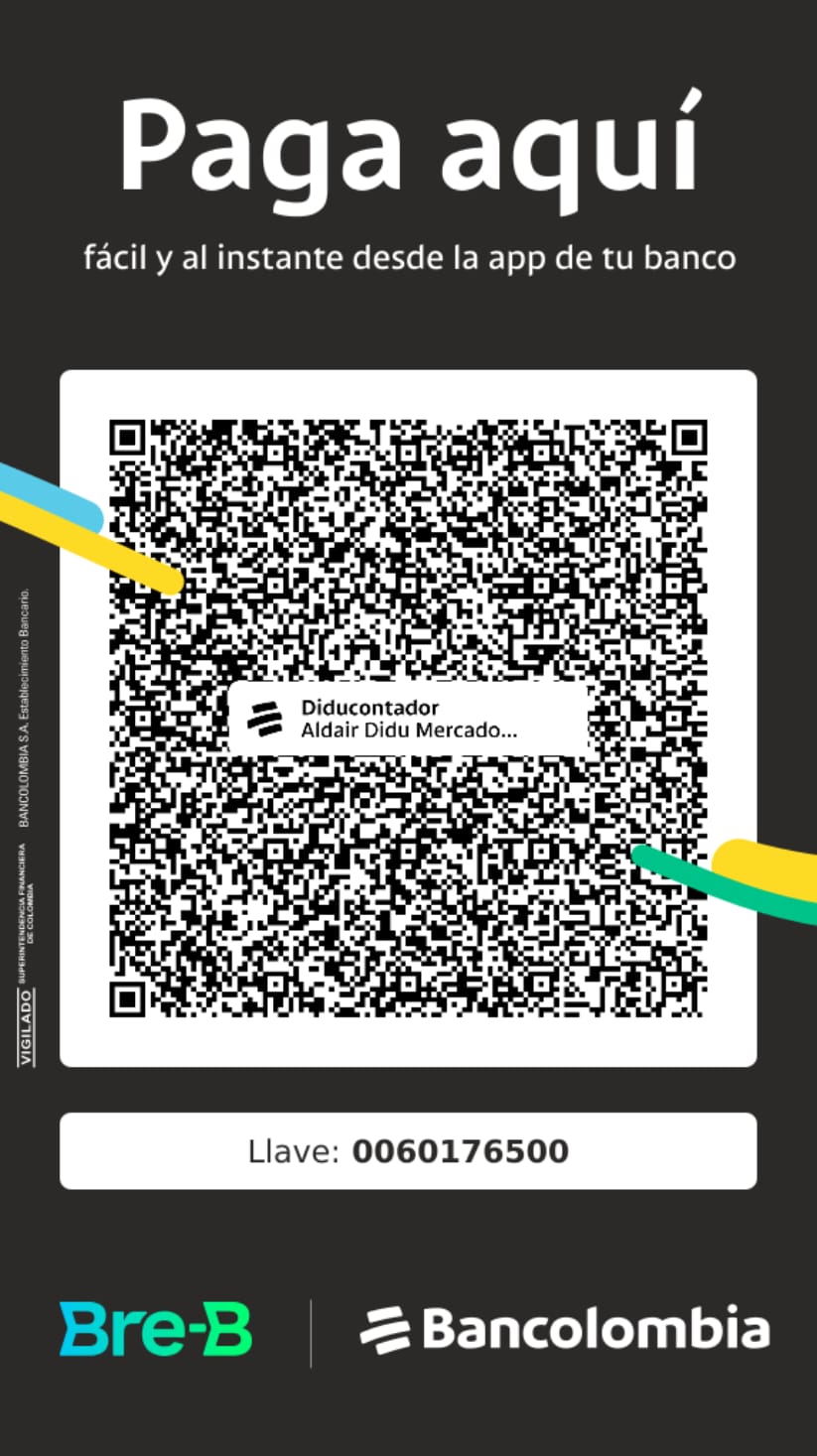 Código QR Bre-B Bancolombia para pago a DIDUCONTADOR, llave 0060176500