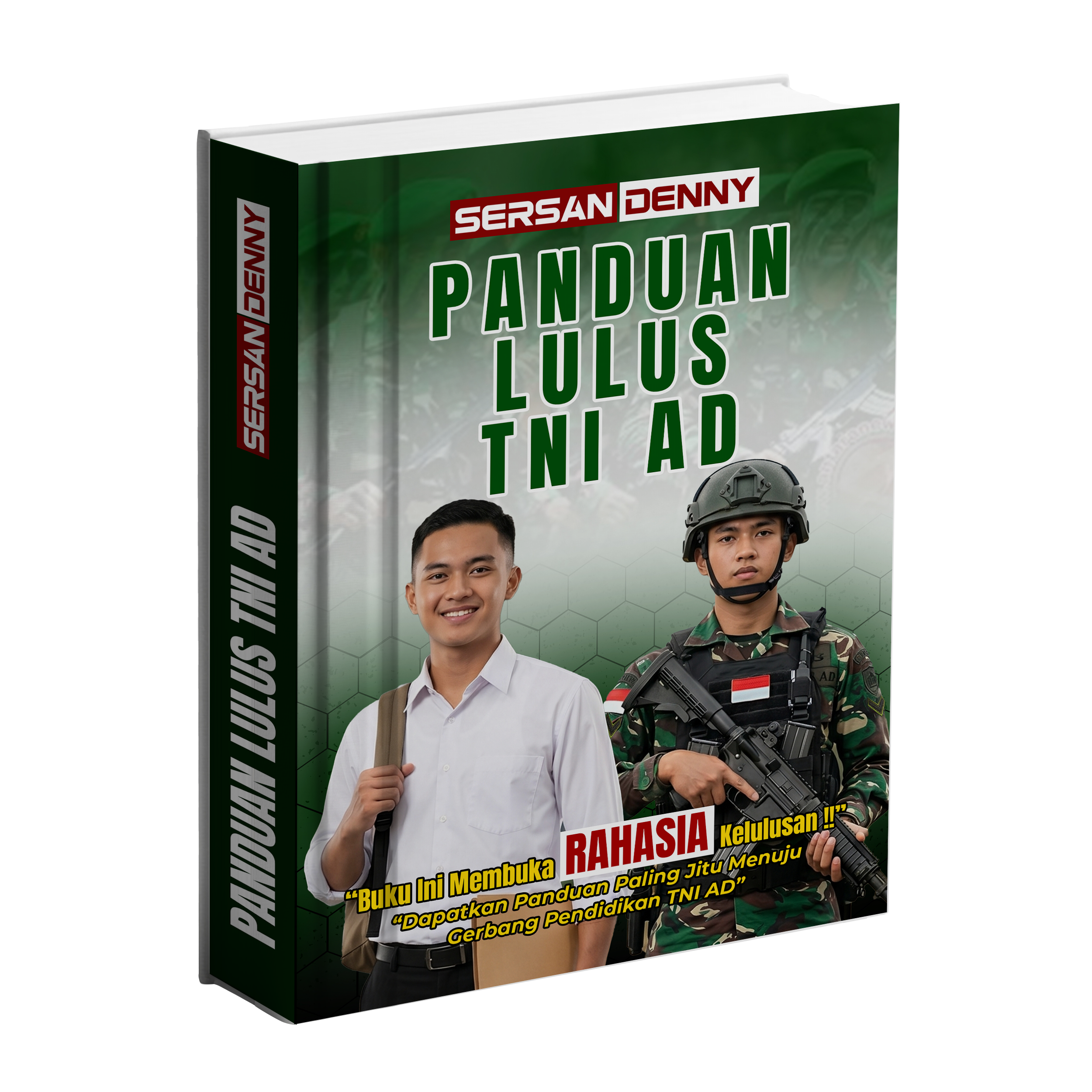 Cover Buku Panduan Lulus TNI AD oleh Sersan Denny