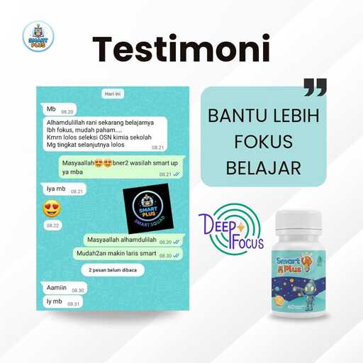 Testimoni Smart Up Plus - Bantu Lebih Fokus Belajar