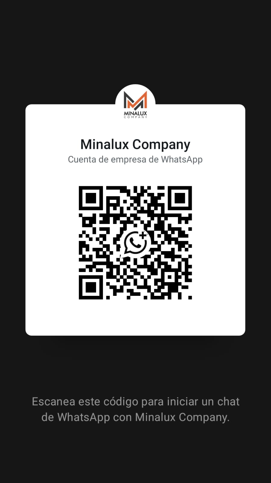 Escanea el QR para chatear con Minalux Company por WhatsApp
