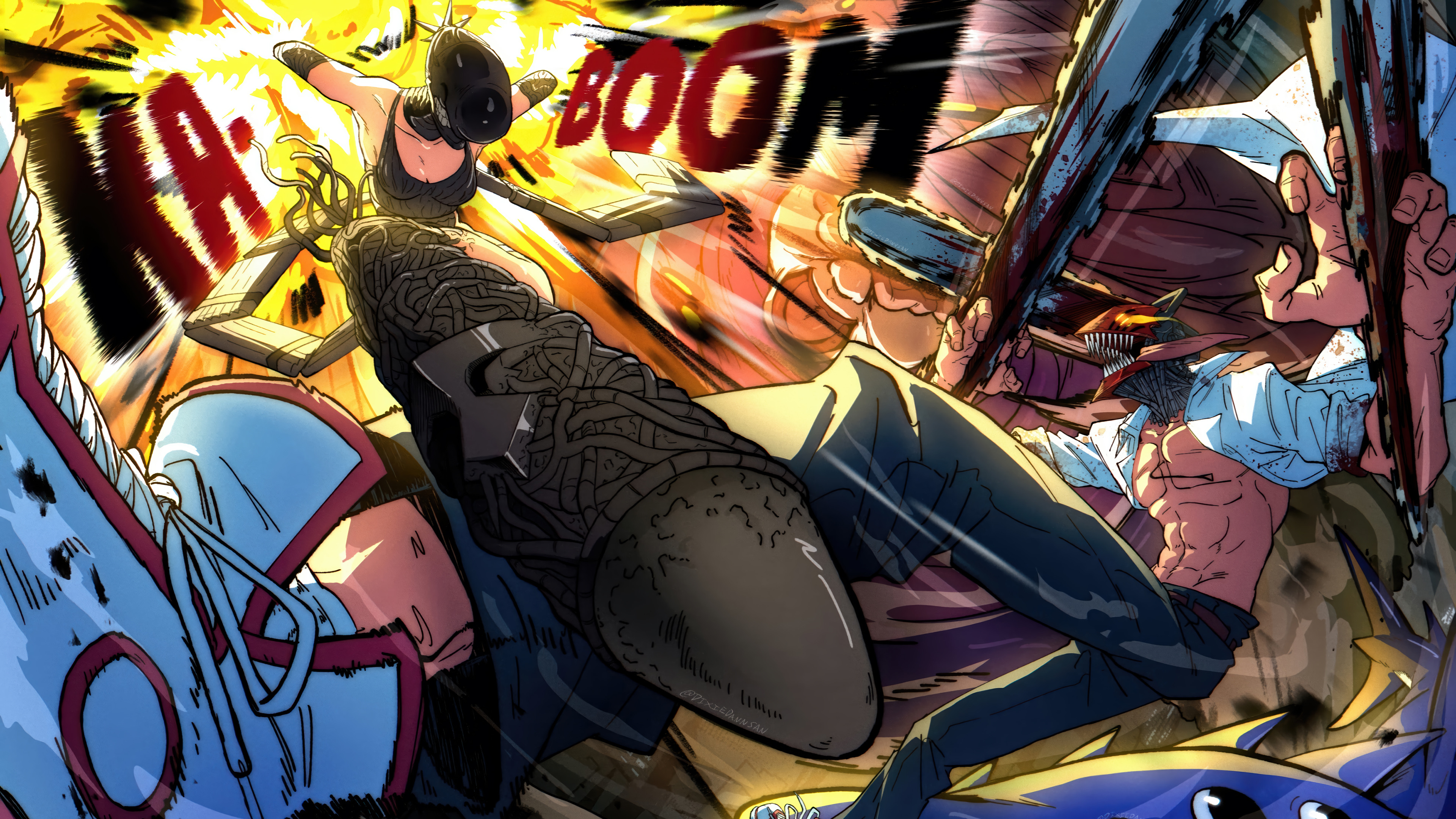Multi Character Fight Dynamic Lines Anime