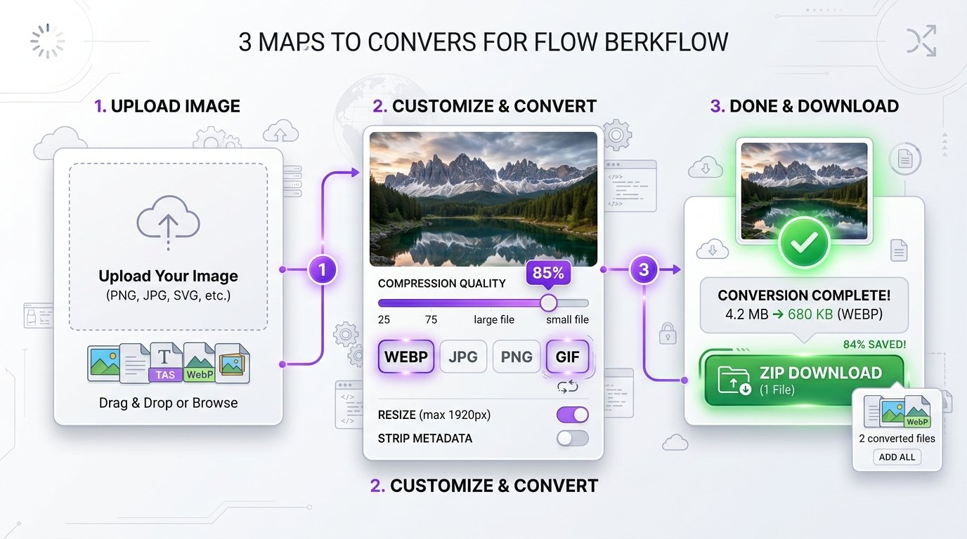 3-Step Conversion Process Flowchart