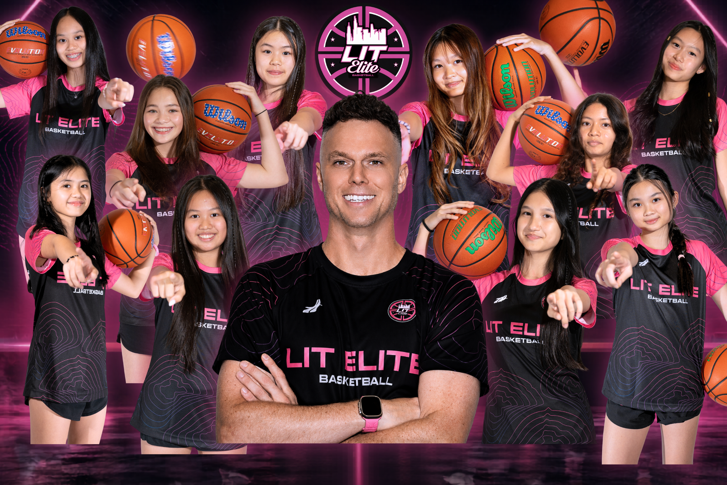 LIT Elite Basketball Academy team — youth basketball training program for U7 to U15 athletes in Ho Chi Minh City