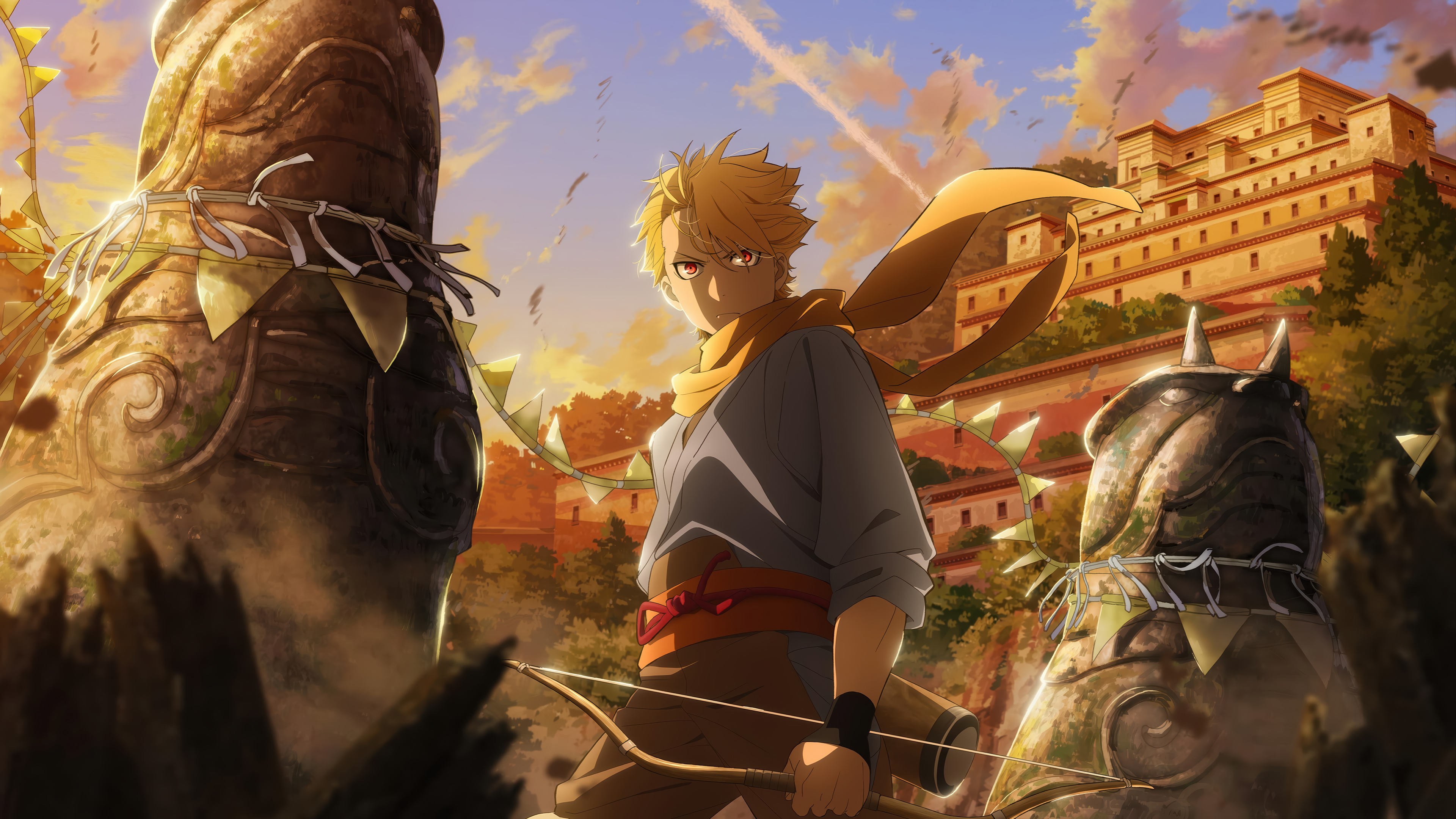 Blonde Archer Red Scarf Anime