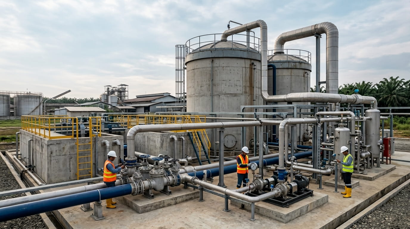 EPC IPAL POME menggunakan UASB Reactor dan Biogas Recovery