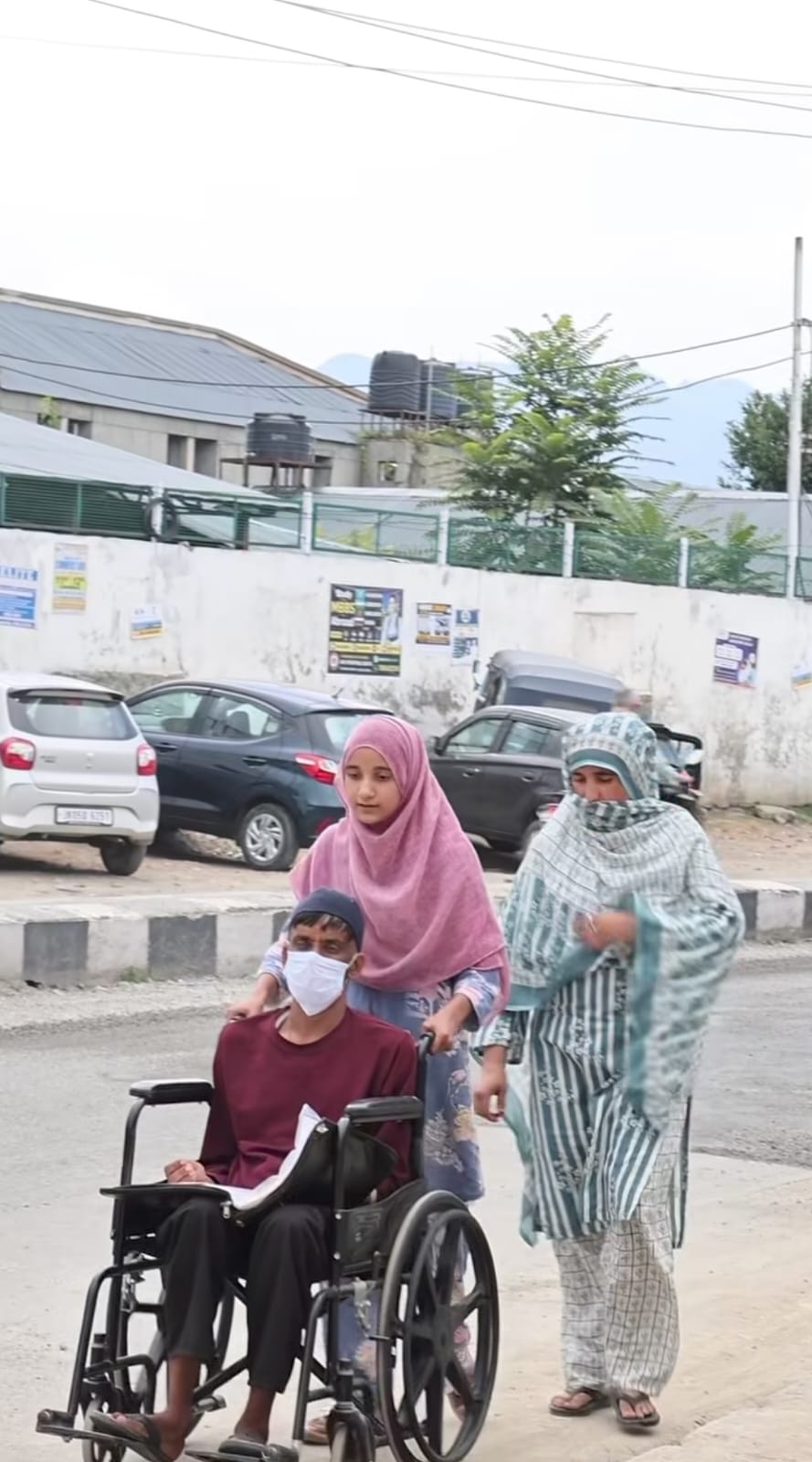 Father on wheelchair