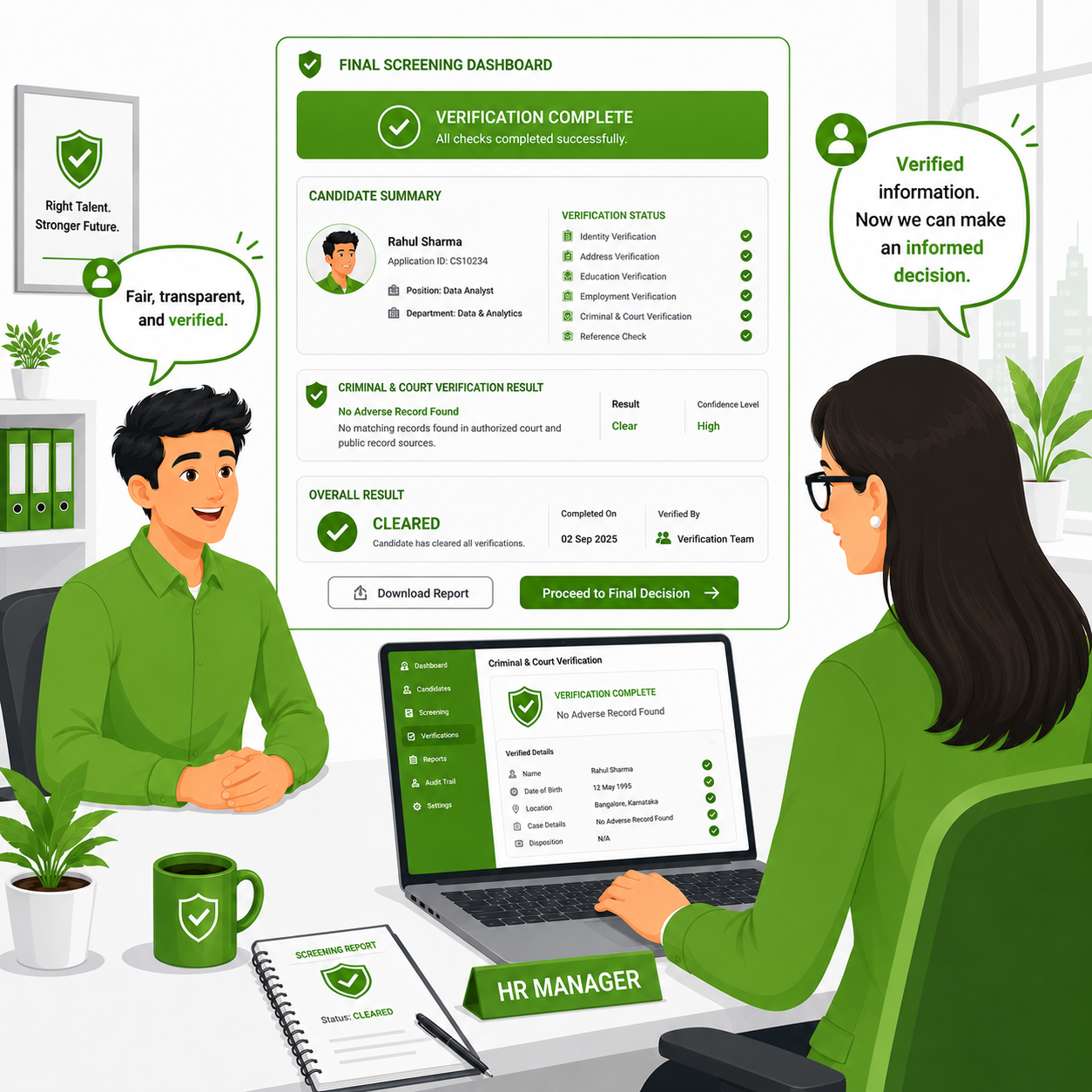 Verification complete final screening dashboard comic
