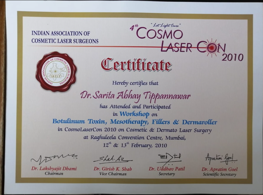 IACLS 4th Cosmo Laser Con Workshop Certificate