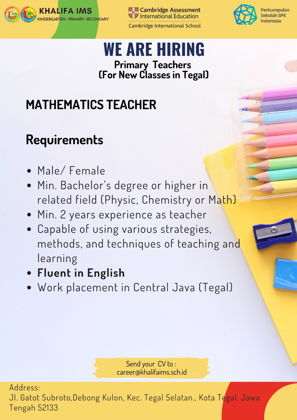 Primary Mathematics Teacher Recruitment