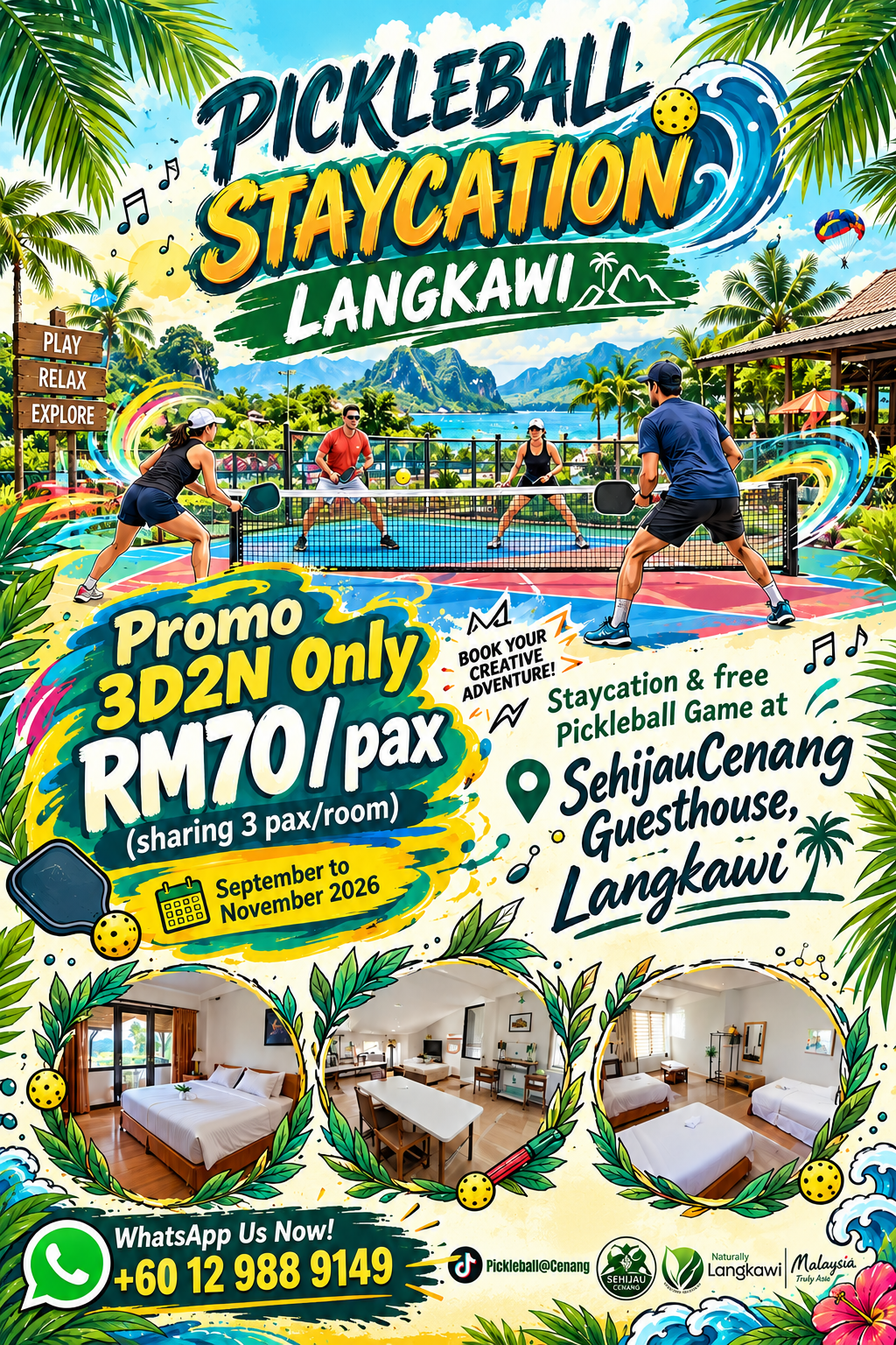 Pickleball Staycation Poster