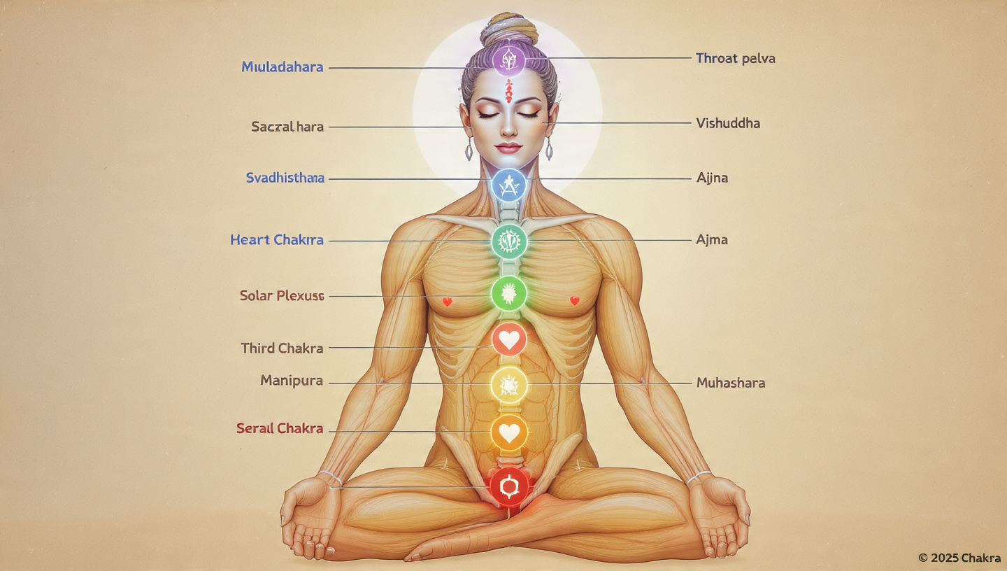 Meditative posture with chakra system showing the integration of Sushumna Nadi in spiritual practice