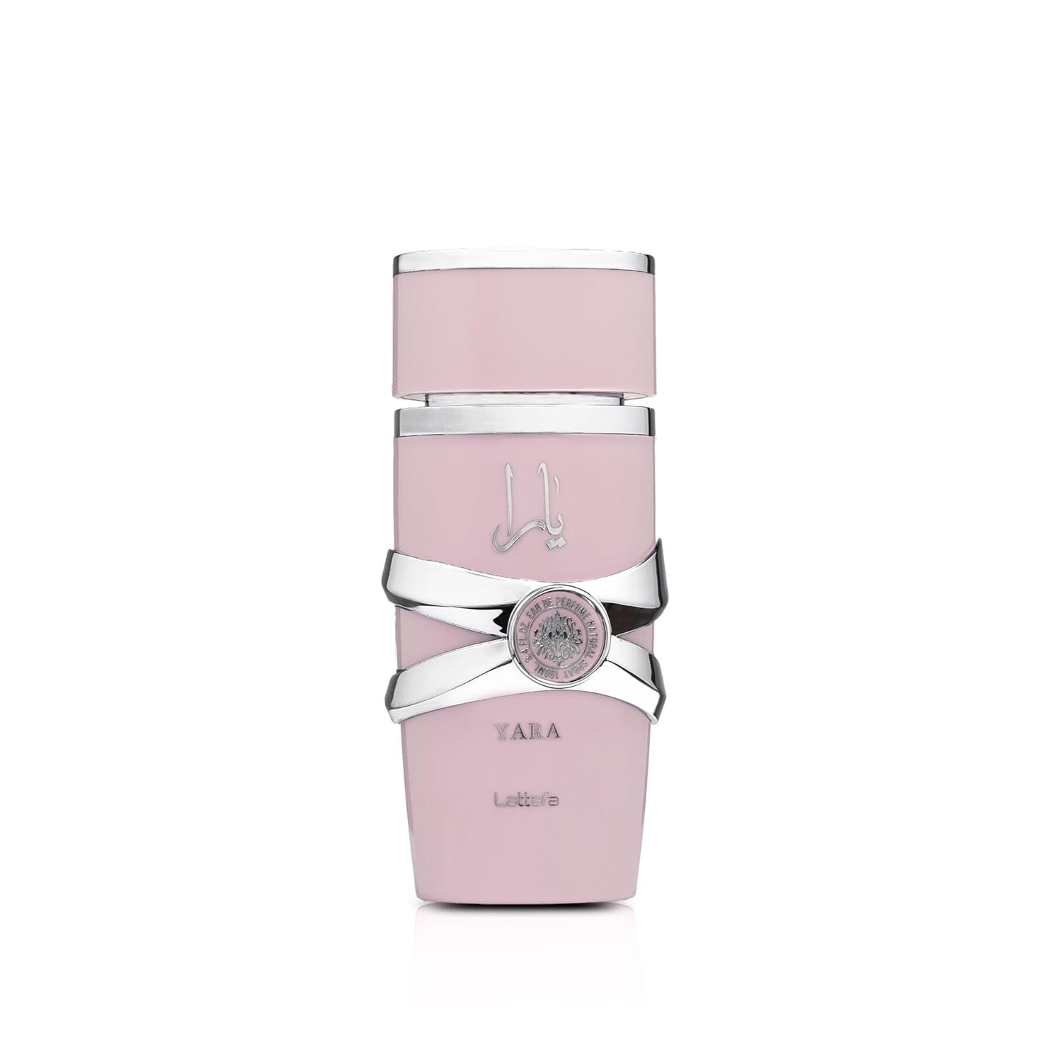 Lattafa Yara Eau de Parfum for Women in a pink bottle with silver details