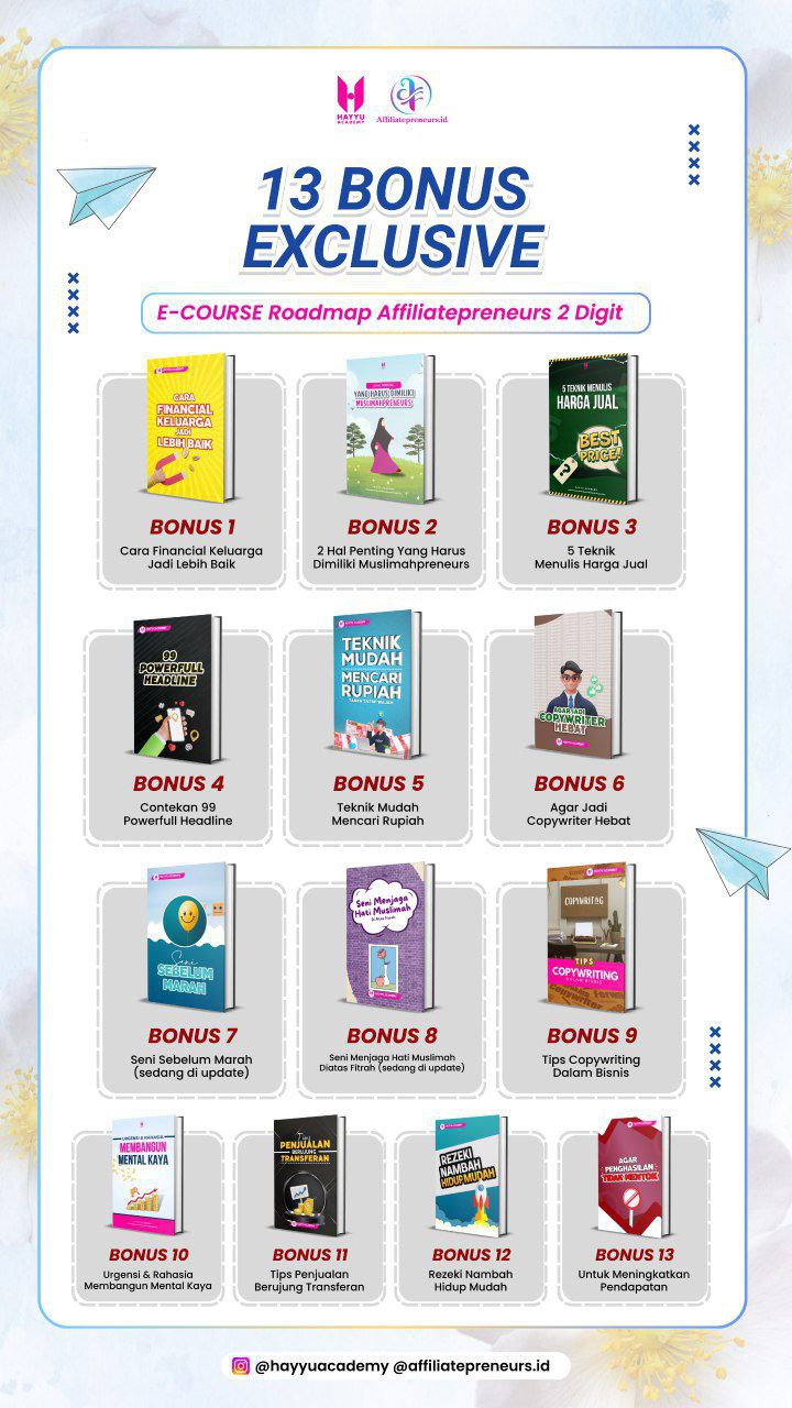 13 Bonus E-Book Eksklusif