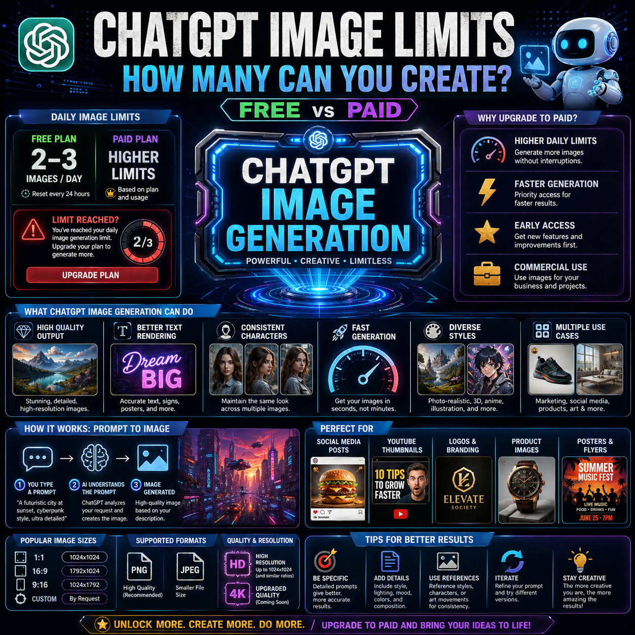 ChatGPT Image Limits Infographic 2026