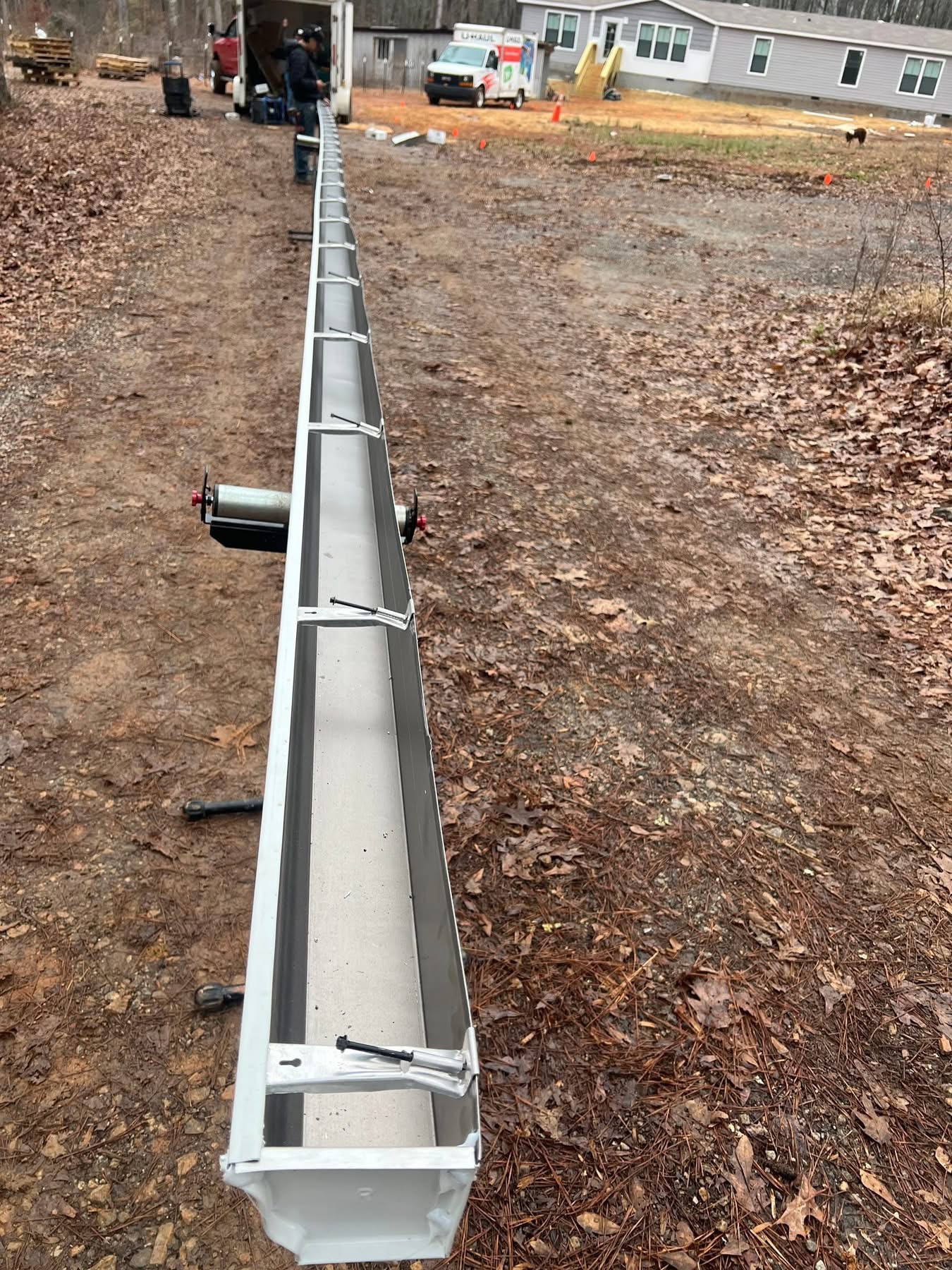 Fence installation crew on site