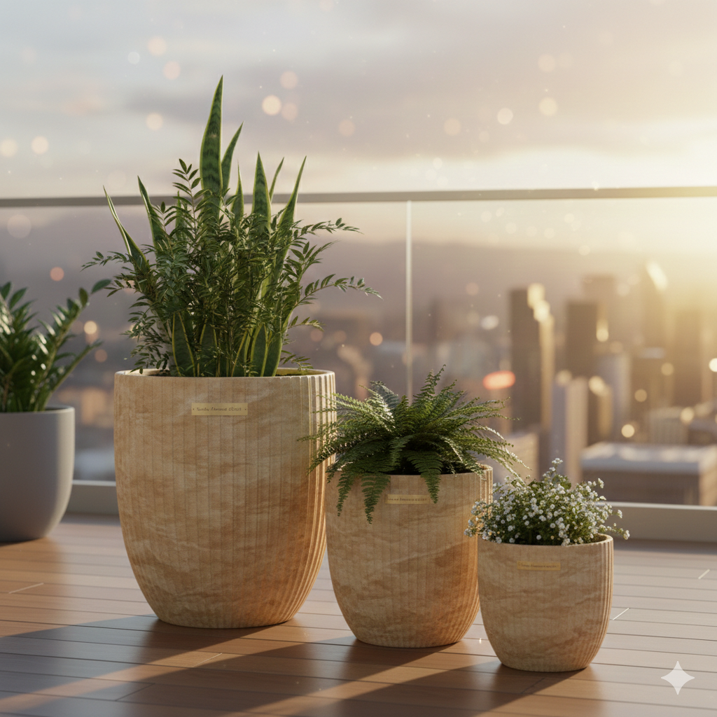 Balcony Stone Planters