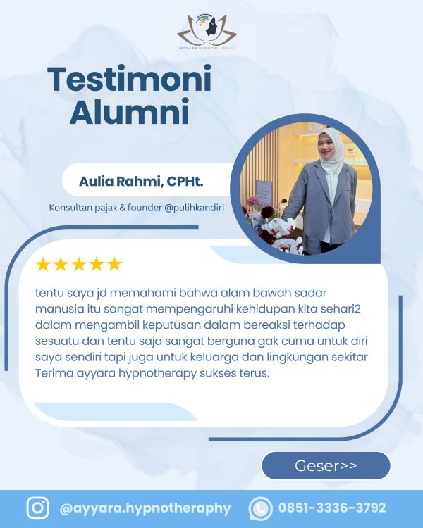 Testimoni Aulia Rahmi, CPHt.