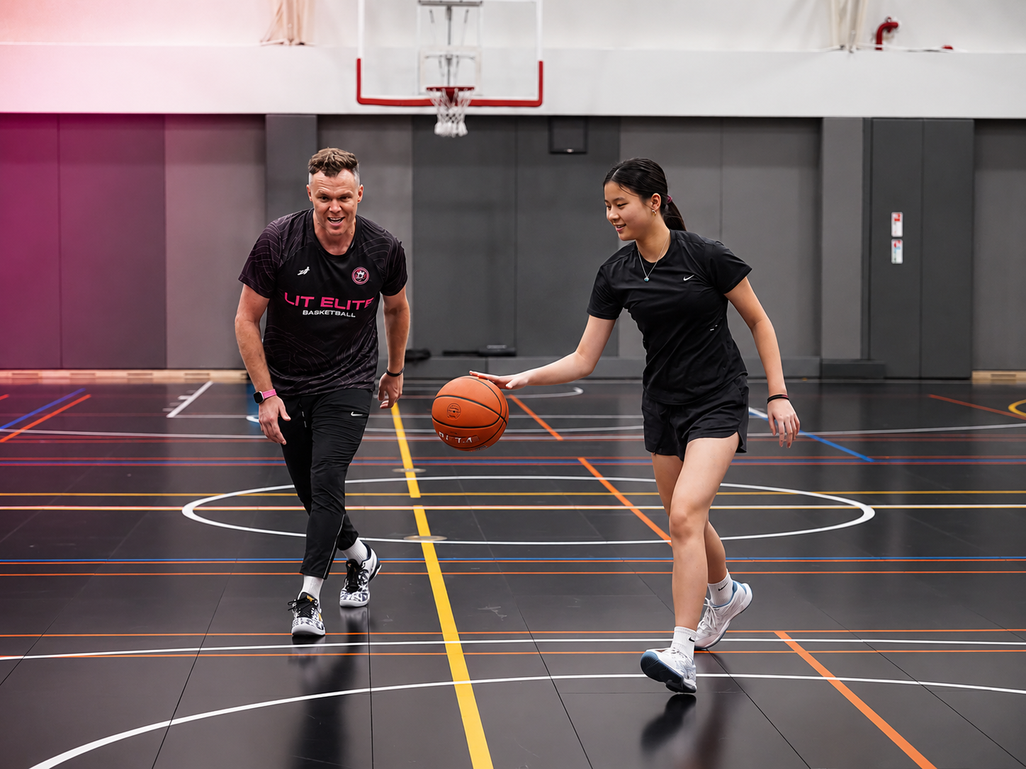 U11 basketball development training session with coach at LIT Elite Academy