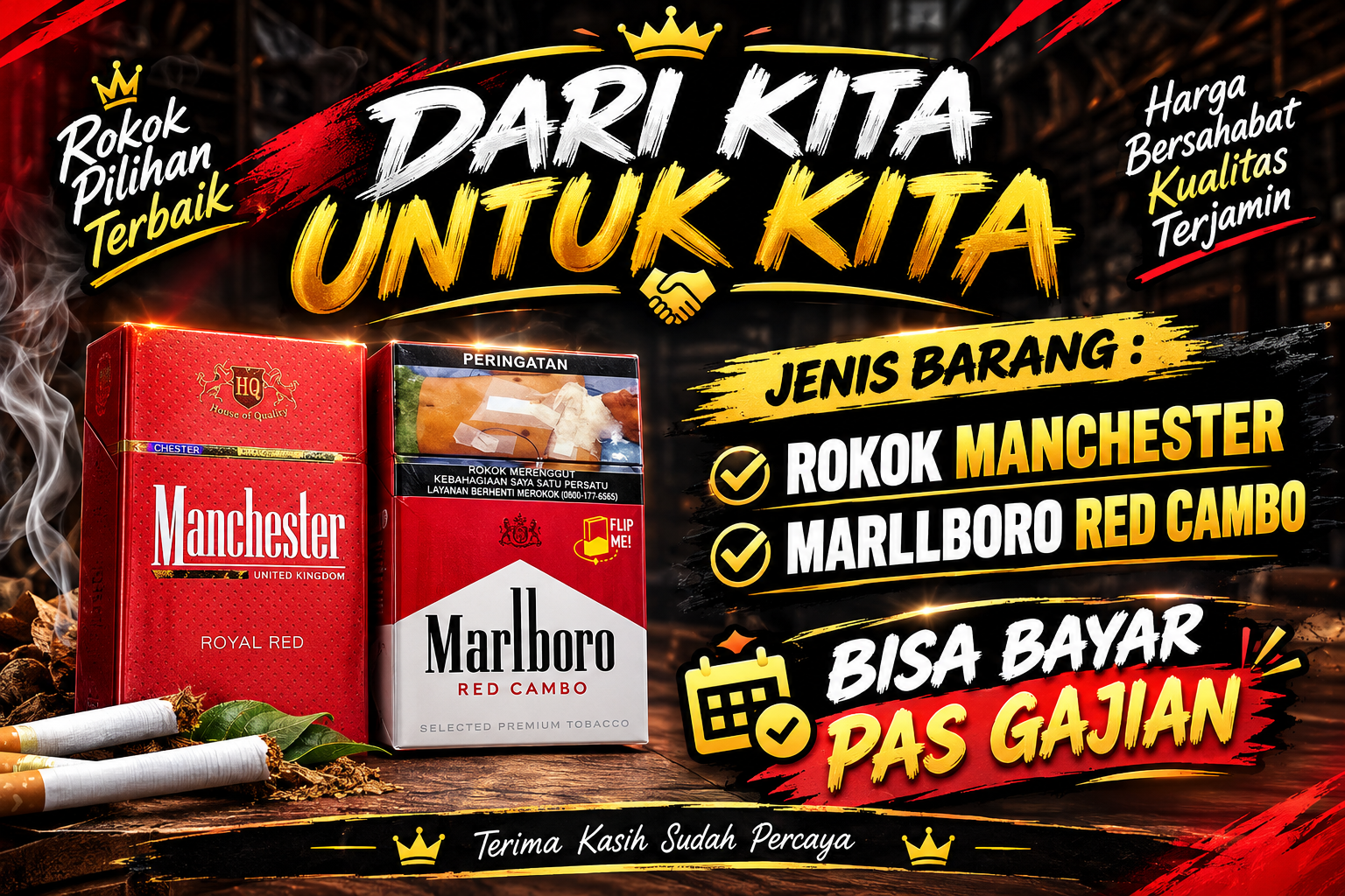 Rokok Manchester dan Marlboro Red Cambo