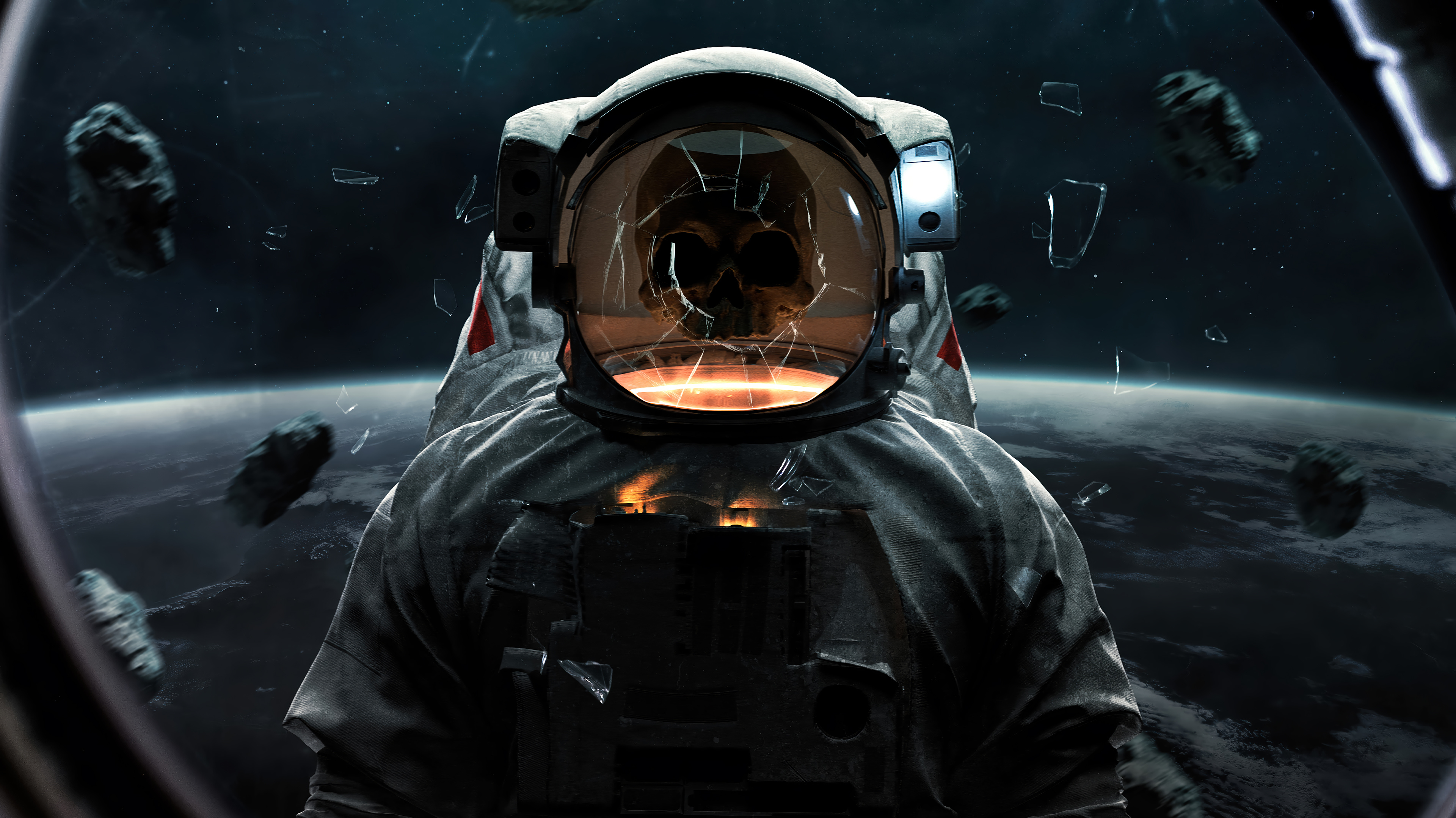 Astronaut Skull Space