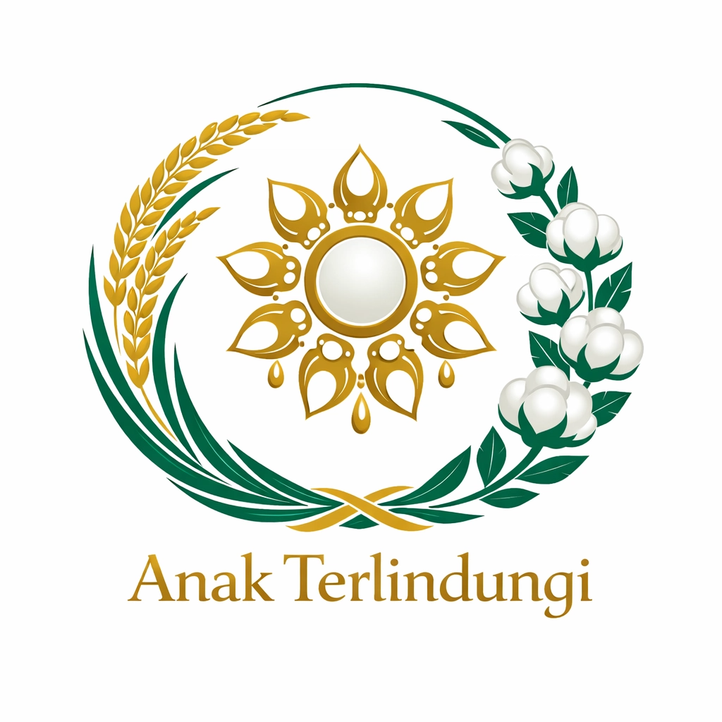 Logo Lingkaran Persatuan Modern – Emblem Emas dengan Teks Anak Terlindungi