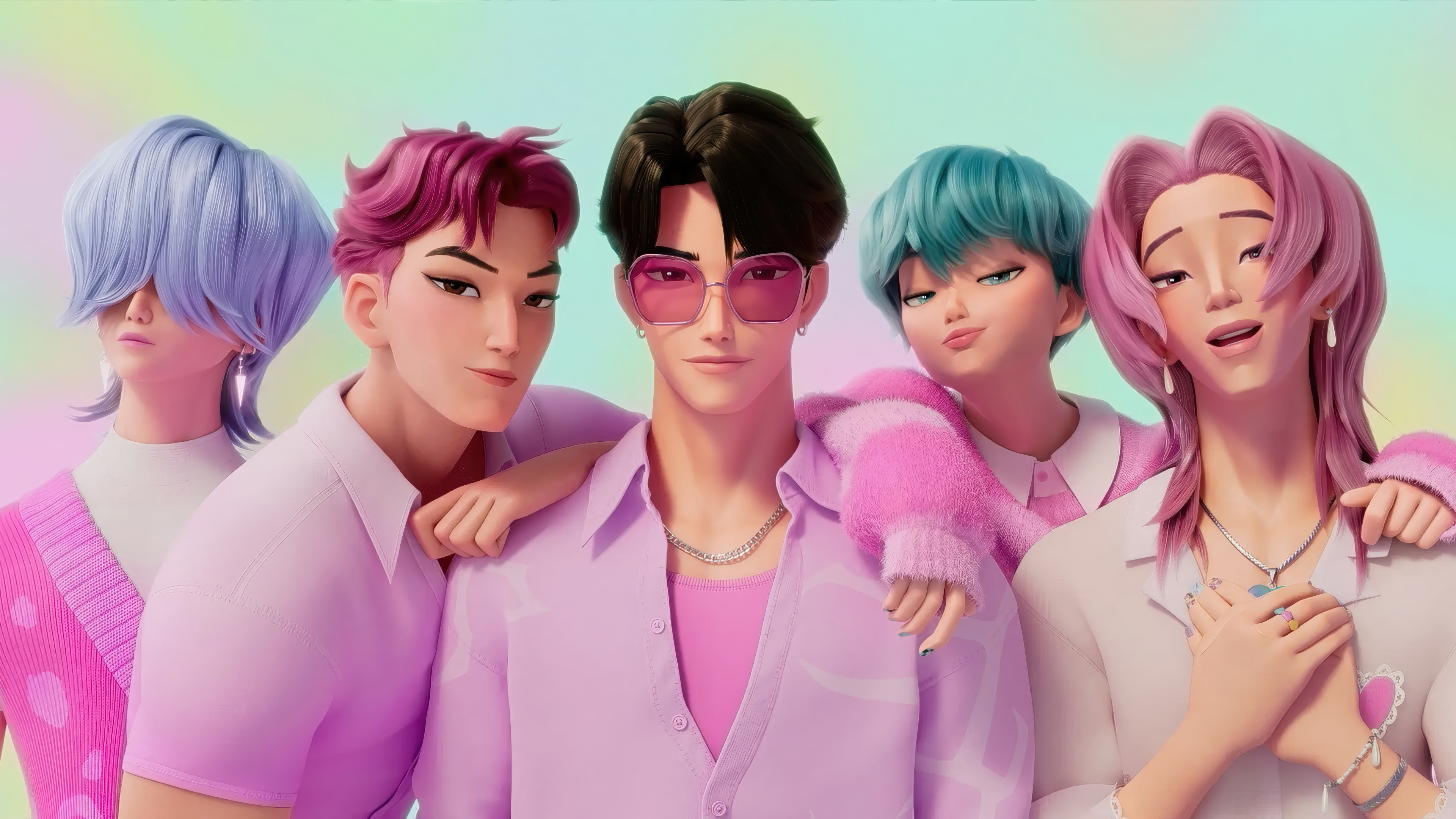 Cartoon Group Pastel Gradient Movie
