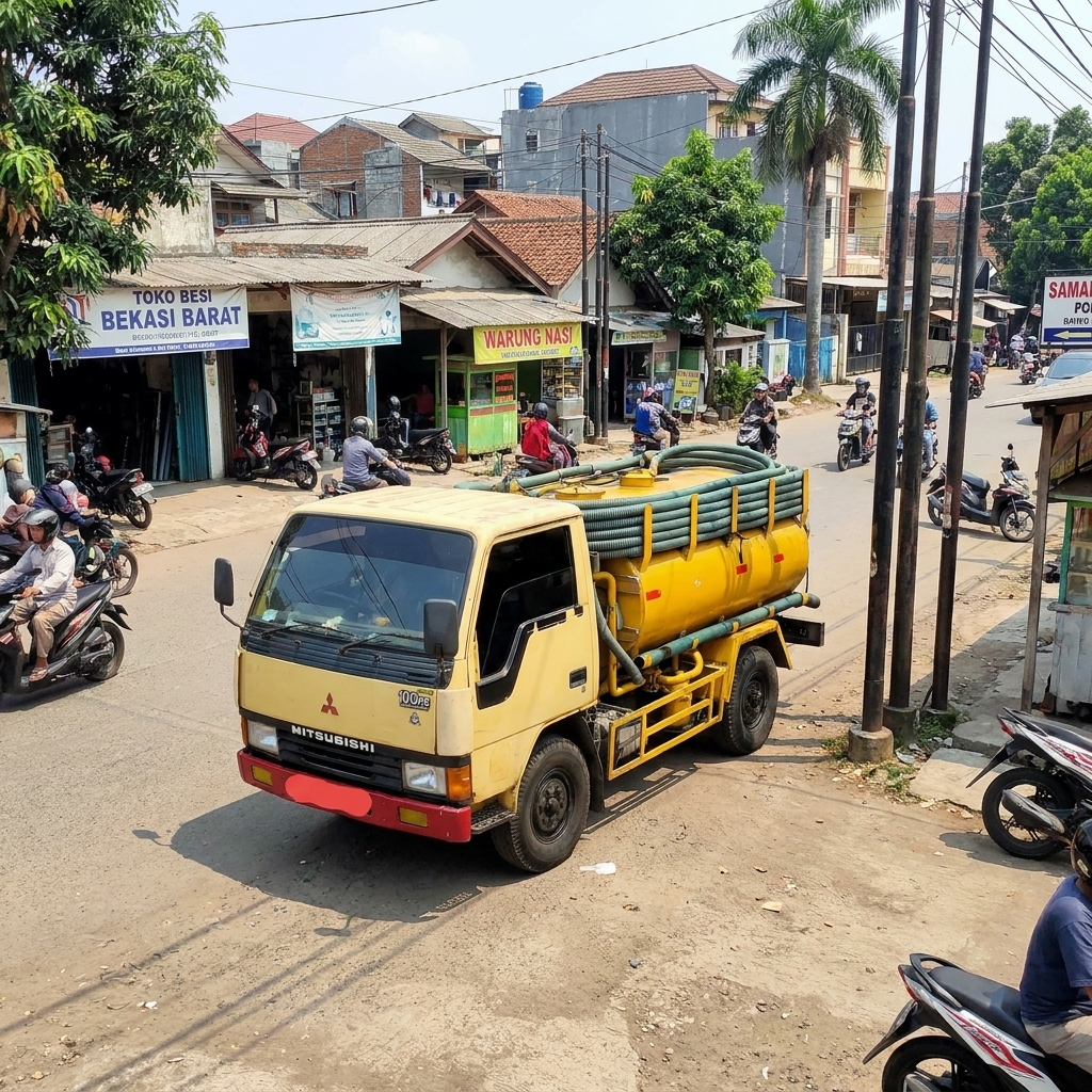 Armada truk sedot tangki kuning di Bekasi