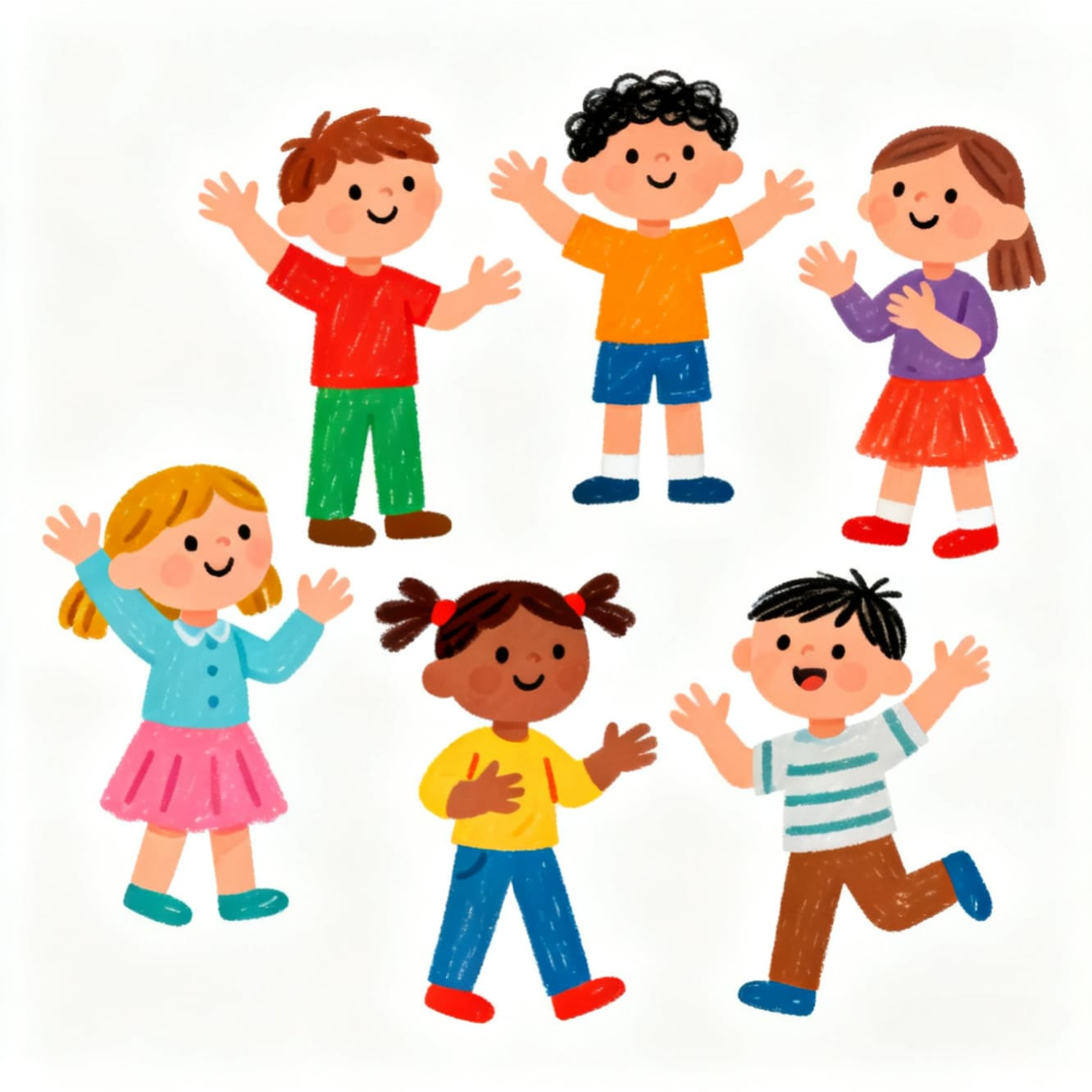 Ninos felices interactuando y celebrando juntos