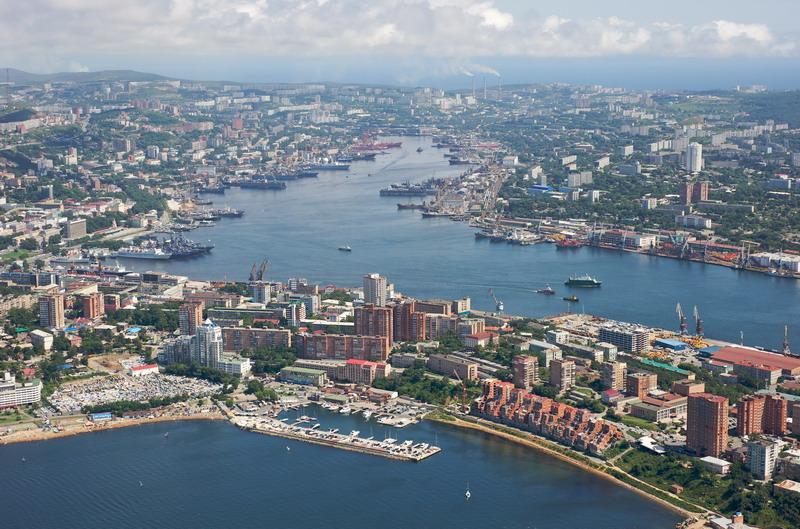 Vladivostok Harbor Aerial Panorama