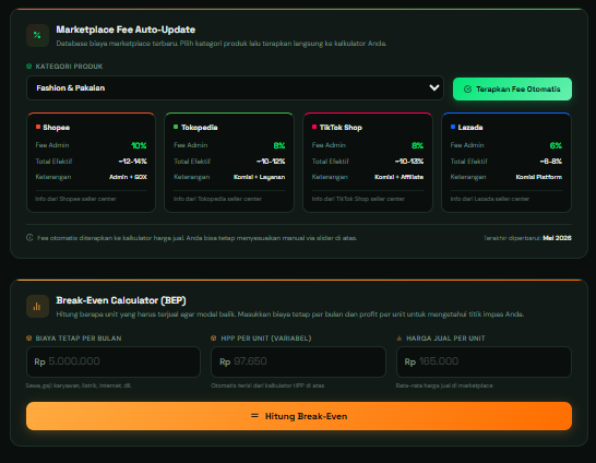 Screenshot BEP & Fee