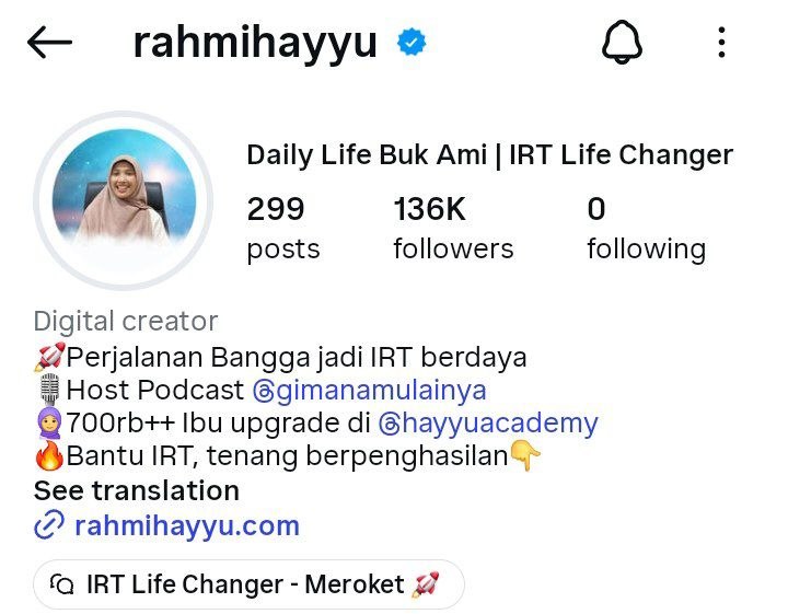 Profil Instagram Rahmi Hayyu