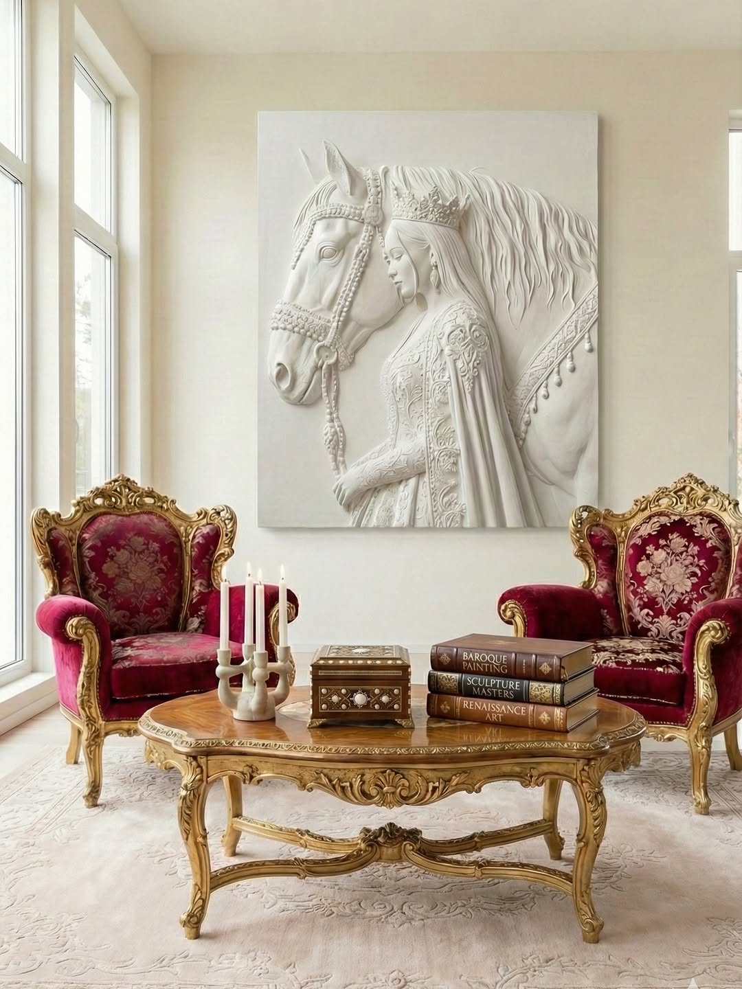 Classical Man and Horse Mural