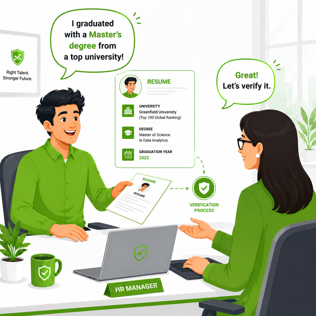 Candidate submits resume with degree comic